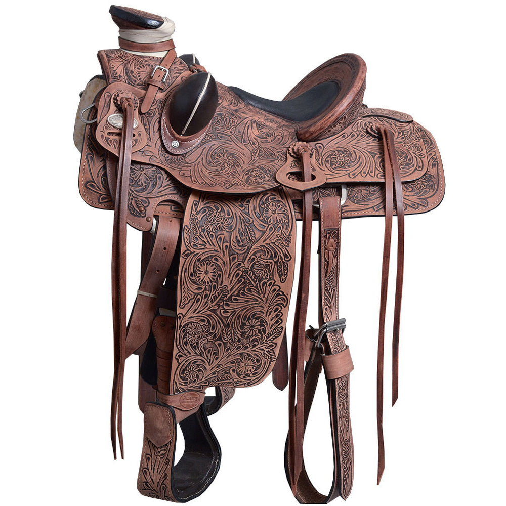 17 In Western Horse Saddle American Leather Wade Ranch Roping Dark Brown Hilason