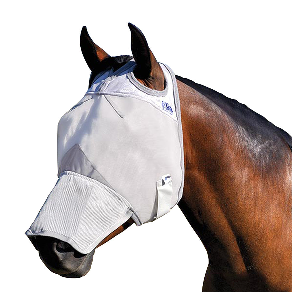 Horse Size Cashel Crusader Tack Grey Fly Mask Long Nose
