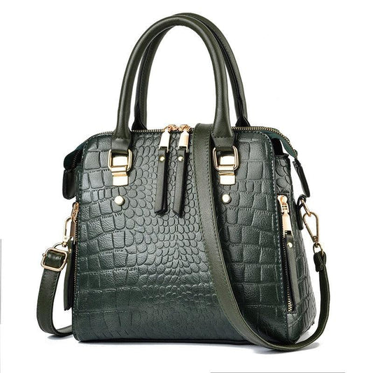 Luxe Alligator Leather Shoulder Bag - Stylish Premium Leather Bag for Women