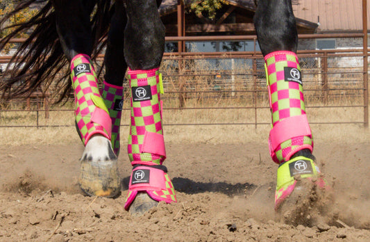 Lime/Pink Checkered Bell Boot