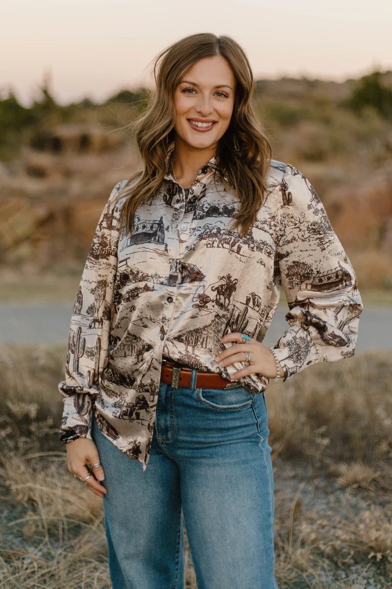 Life on the Ranch button up