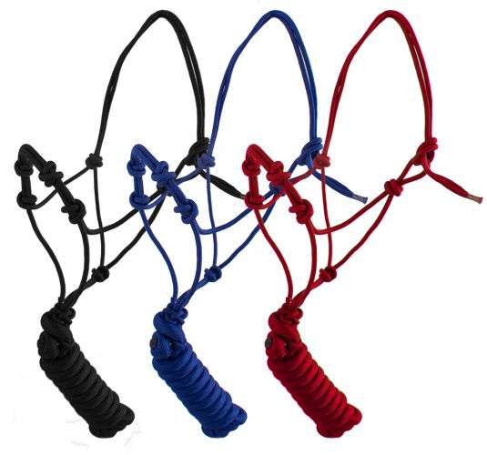 RED HALTER W/ TRAINING KNOTS - YEARLING