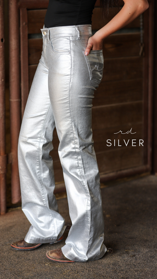 SIGNATURE TROUSER- SILVER METALLIC