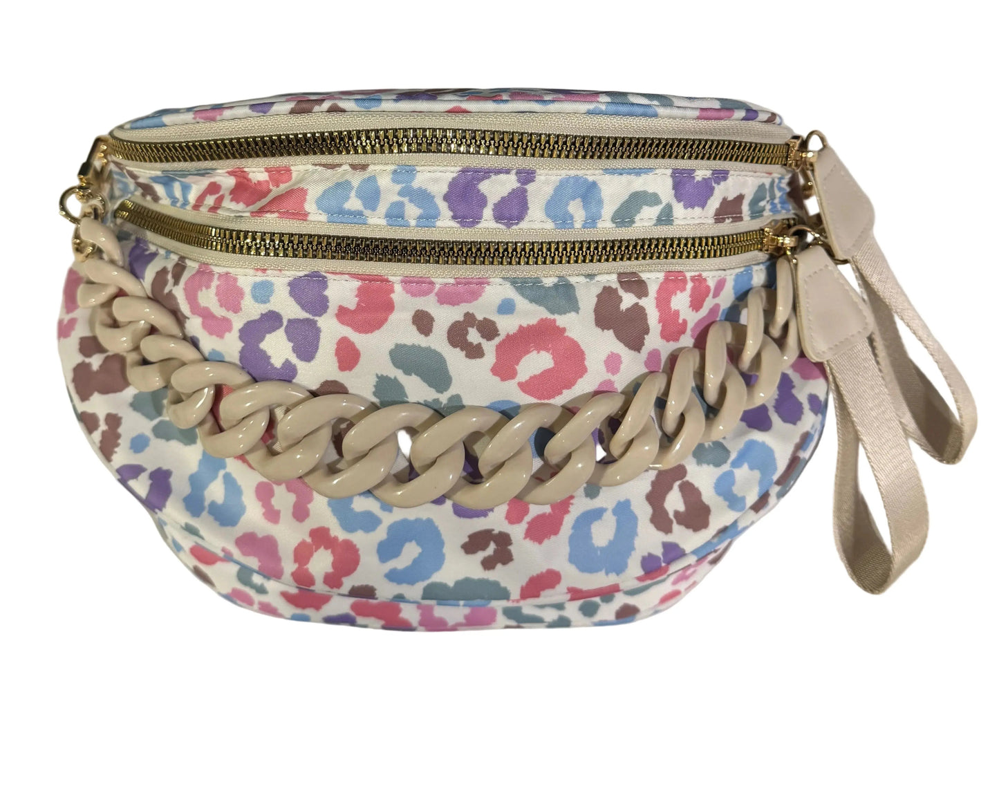 Pastel Cheetah Outlaw Crescent Crossbody Sling Bag