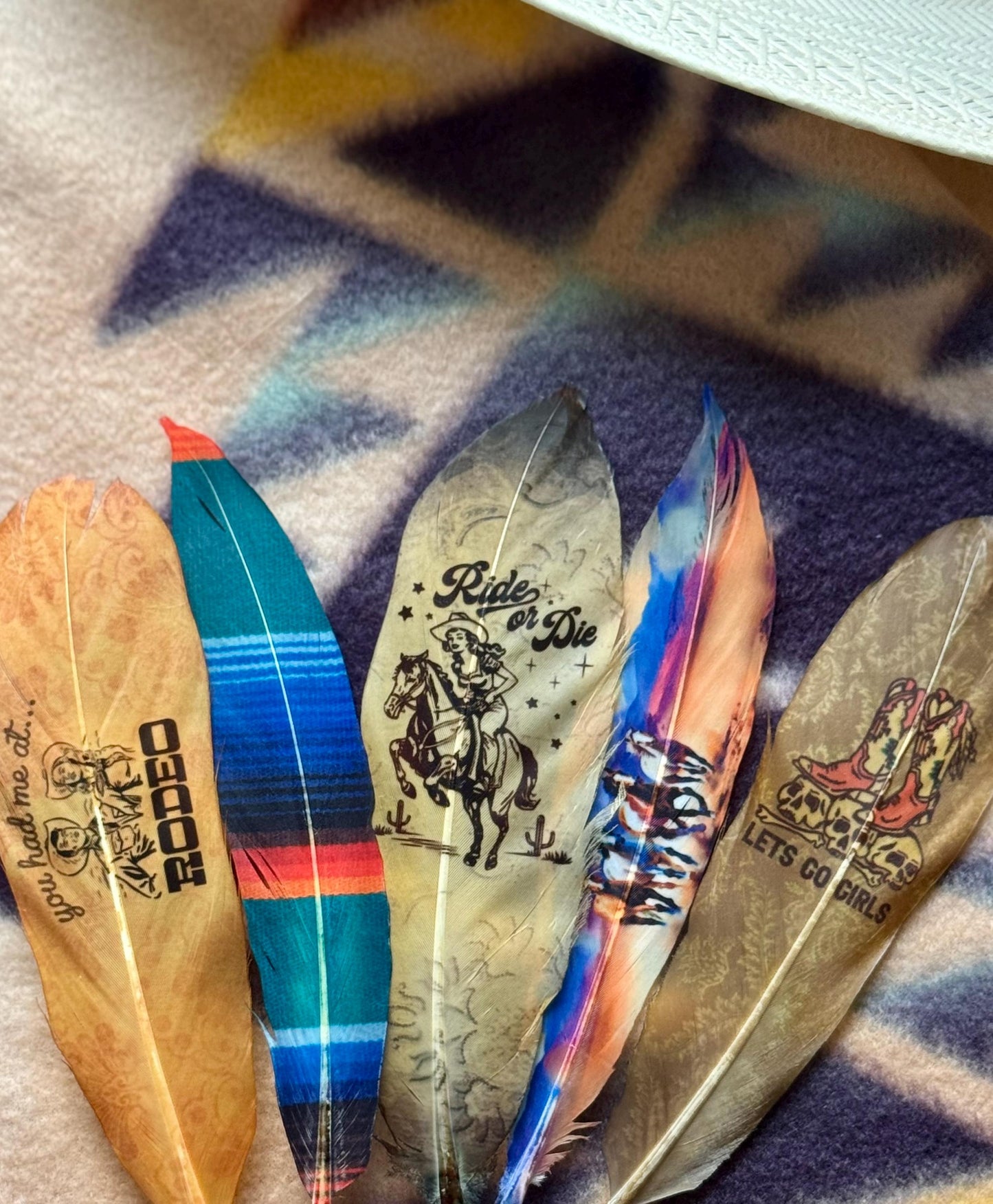 Tooled Scroll Western Hat Feather