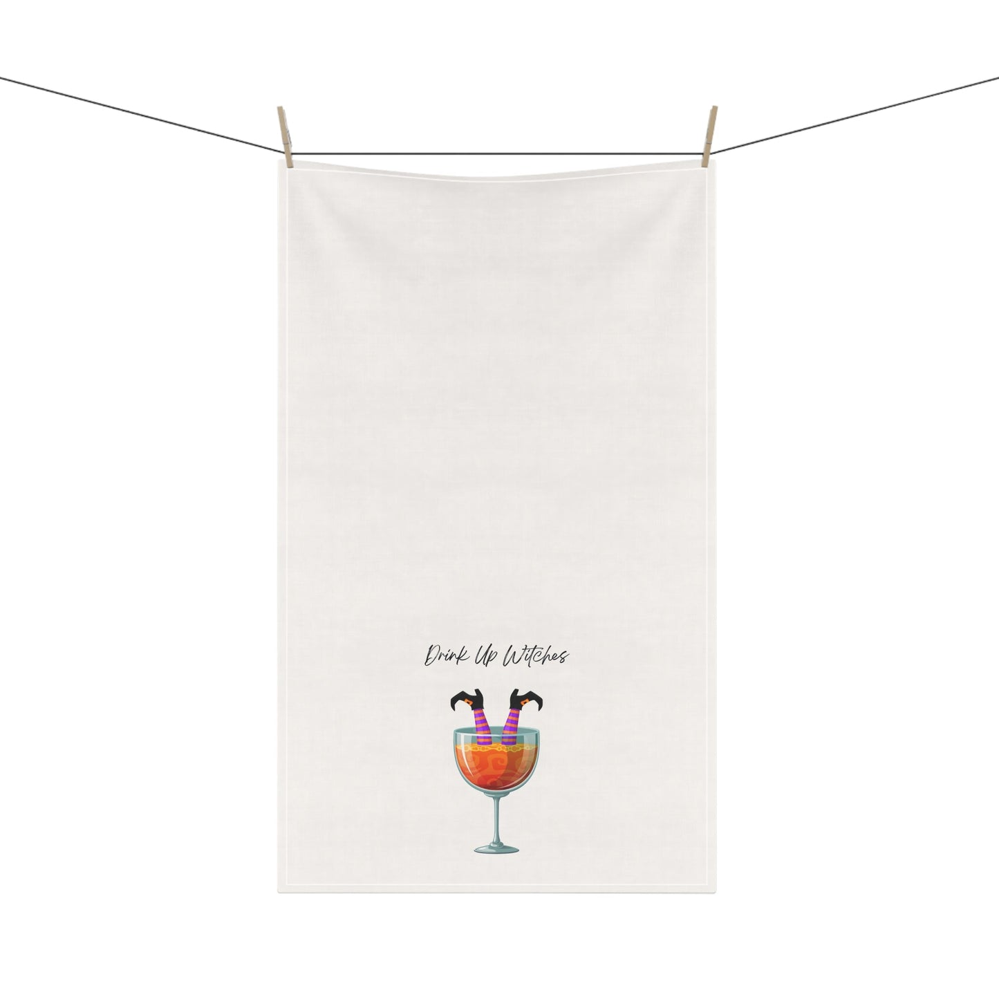 "Drink Up Witches" Fun Cocktail Tea Towels, Kitchen Decor, Halloween Gifts, Cotton Towels for Cooking, Housewarming Essentials
