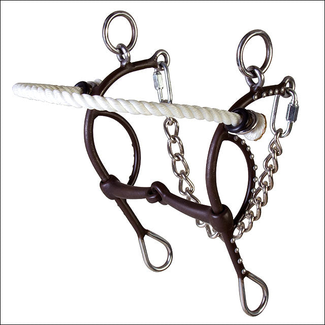 Hilason Western Horse Mouth Stainless Steel Ring Combo Snaffle Hackamore Bit
