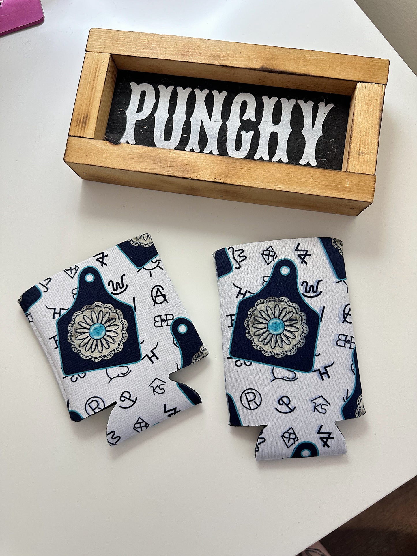 Cattle Brands & Conchos Koozie (2 sizes)