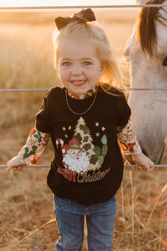 Howdy Santa  tee mini