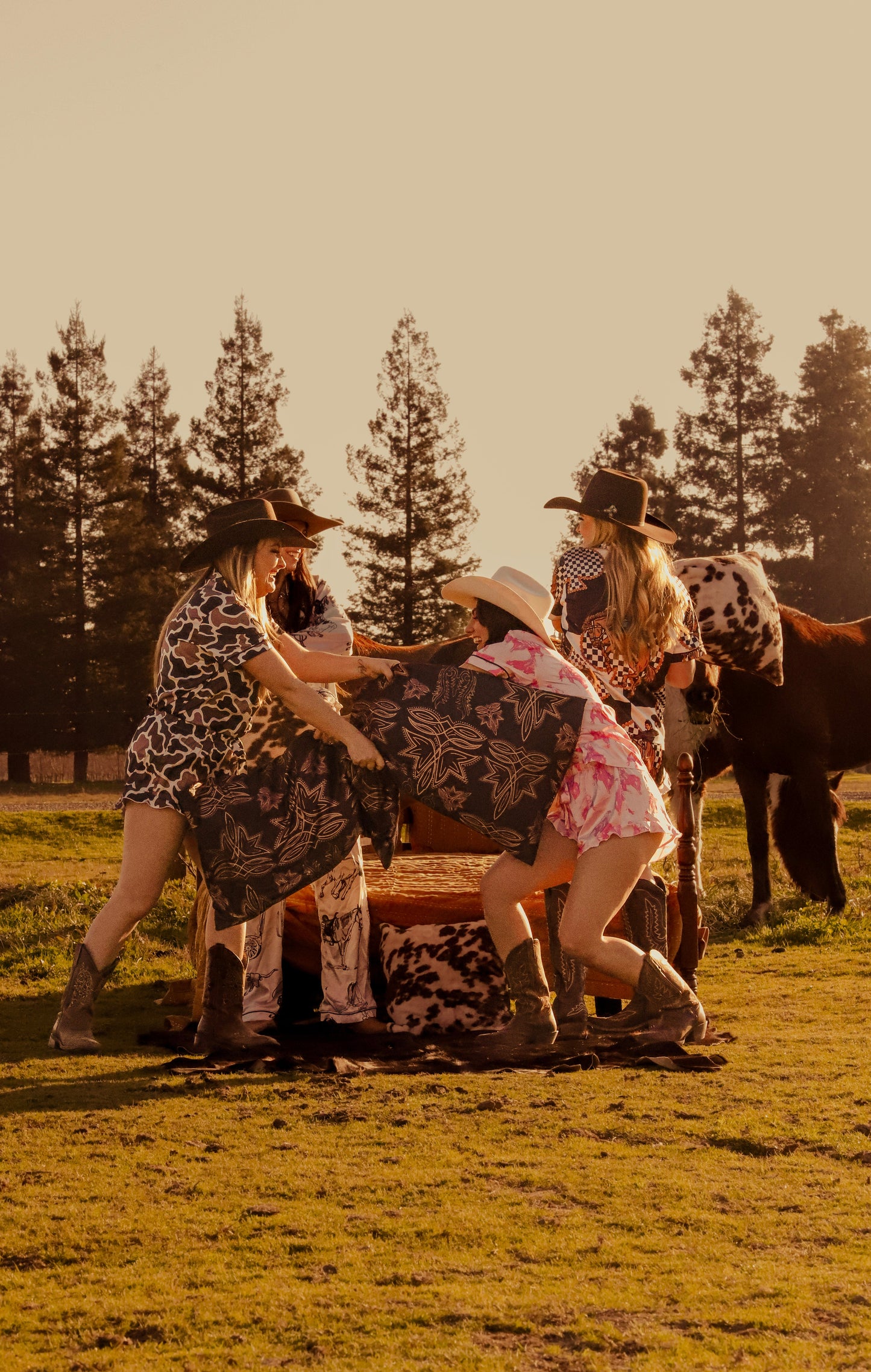 Rodeo Cowboy Silky Pajama Set