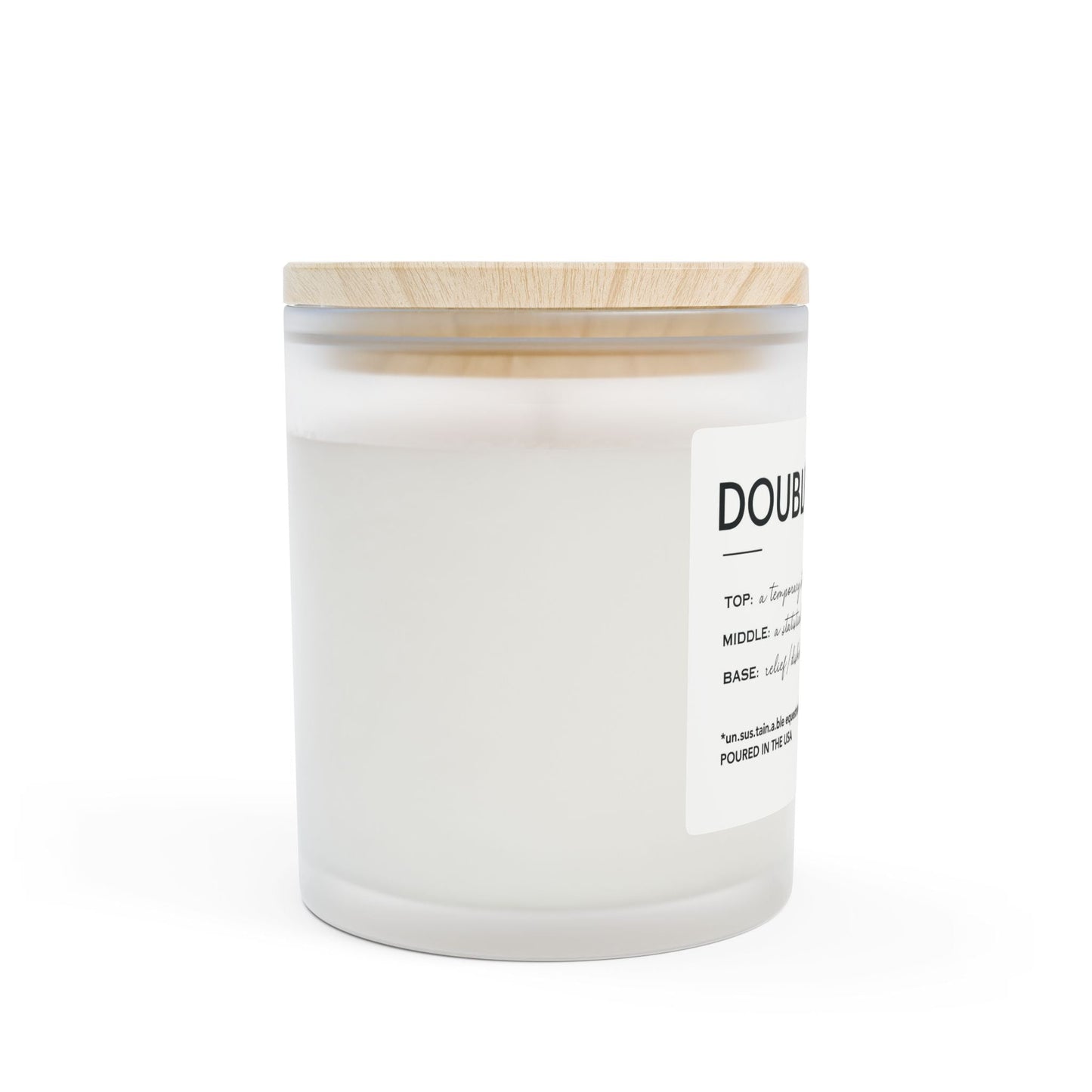 Frosted Glass Candle, 11oz - Double Clear