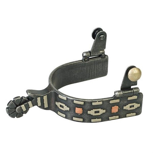 Men's Spur with German Silver Aztec Trim and Copper Accents