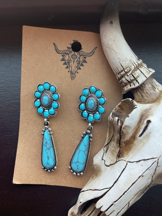 Turquoise Drop Dangle Earrings