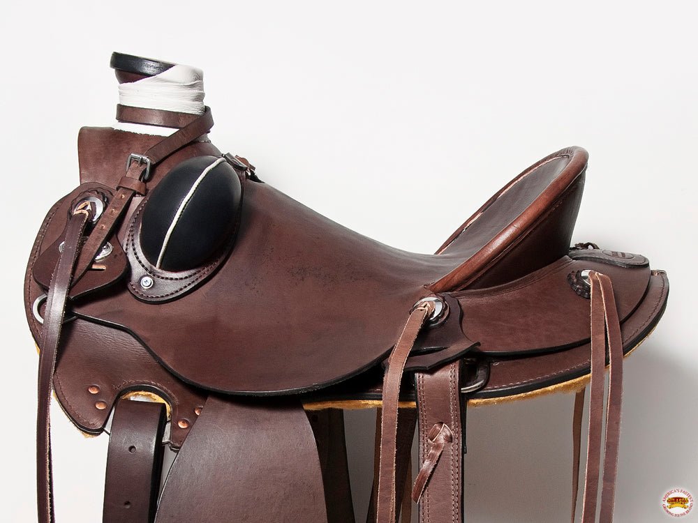 Western Horse Wade Saddle American Leather Ranch Roping Dark Brown Hilason