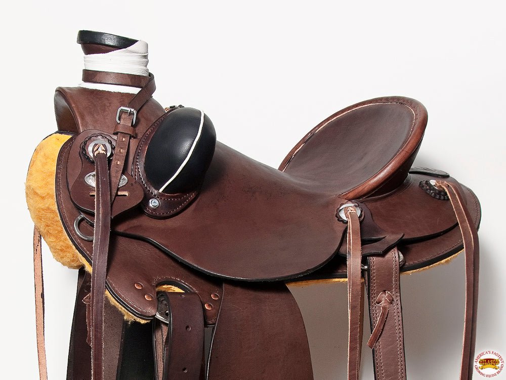 Western Horse Wade Saddle American Leather Ranch Roping Dark Brown Hilason