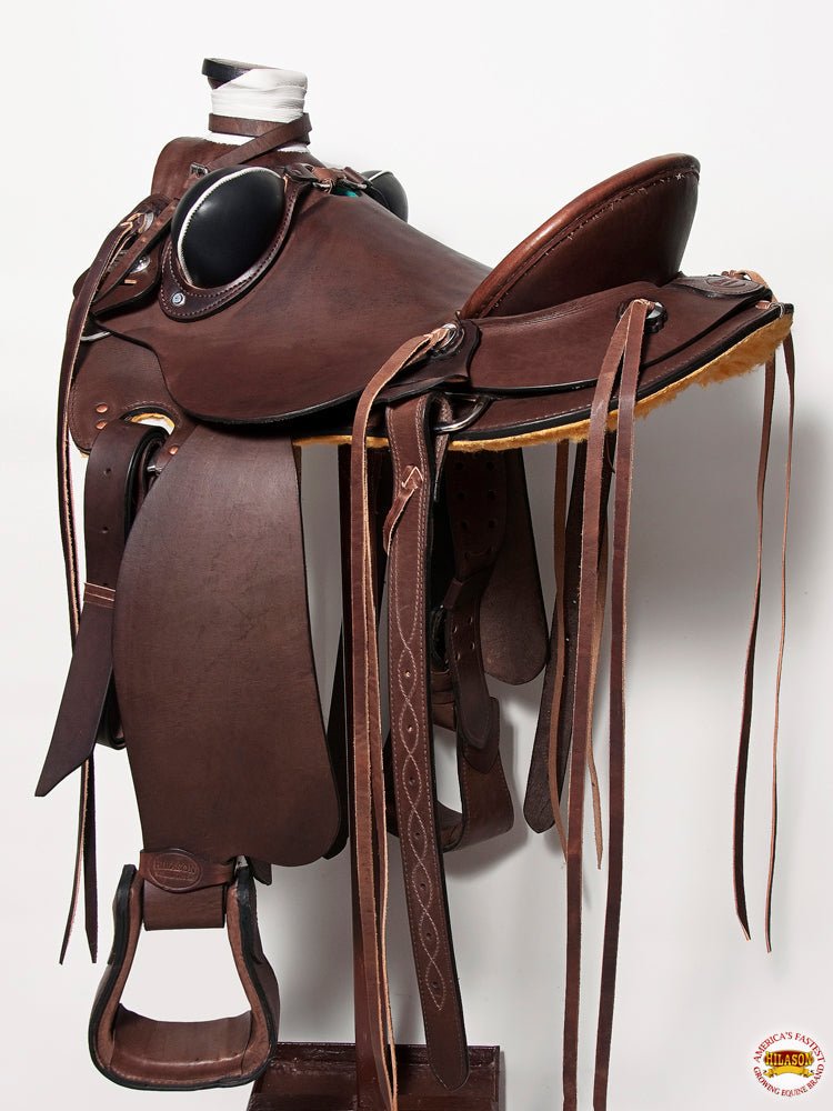 Western Horse Wade Saddle American Leather Ranch Roping Dark Brown Hilason