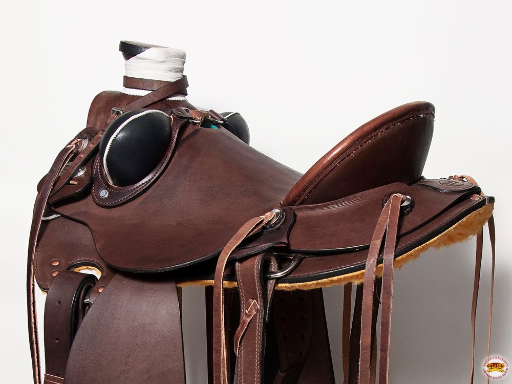 Western Horse Wade Saddle American Leather Ranch Roping Dark Brown Hilason