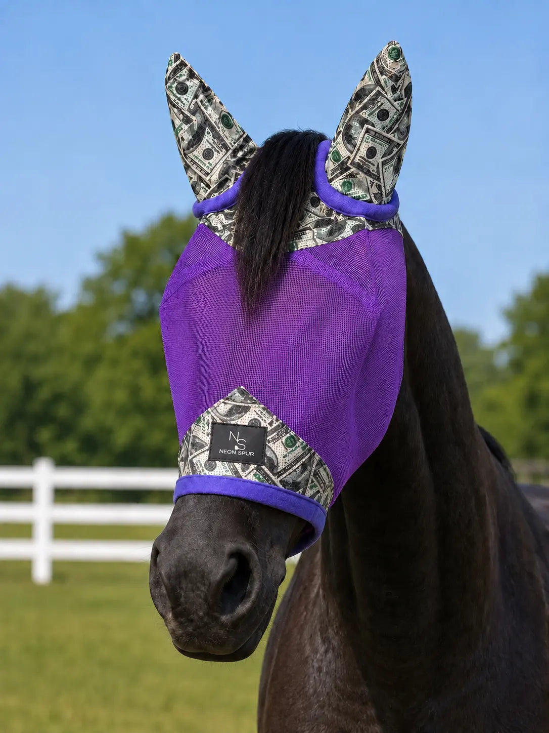 Entry Fees Fly Mask w/ Ears - Purple - Full/Std Size