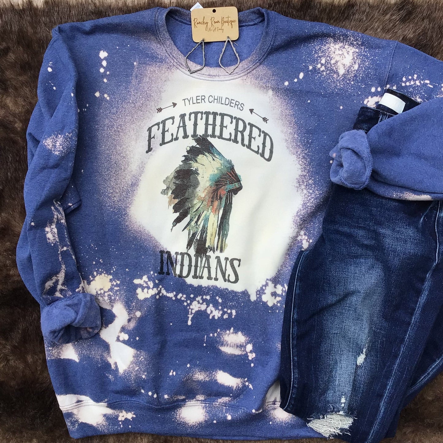 Feathered Indian Western Country Sweatshirt