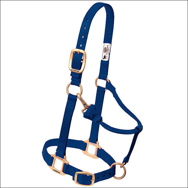 Large Weaver Horse Halter Nylon Heat Sealed Buckle Chin Throat Navy