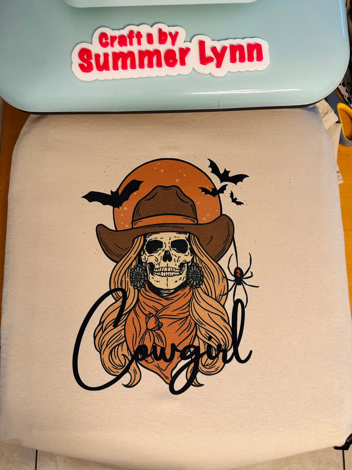 Spooky skull cowgirl