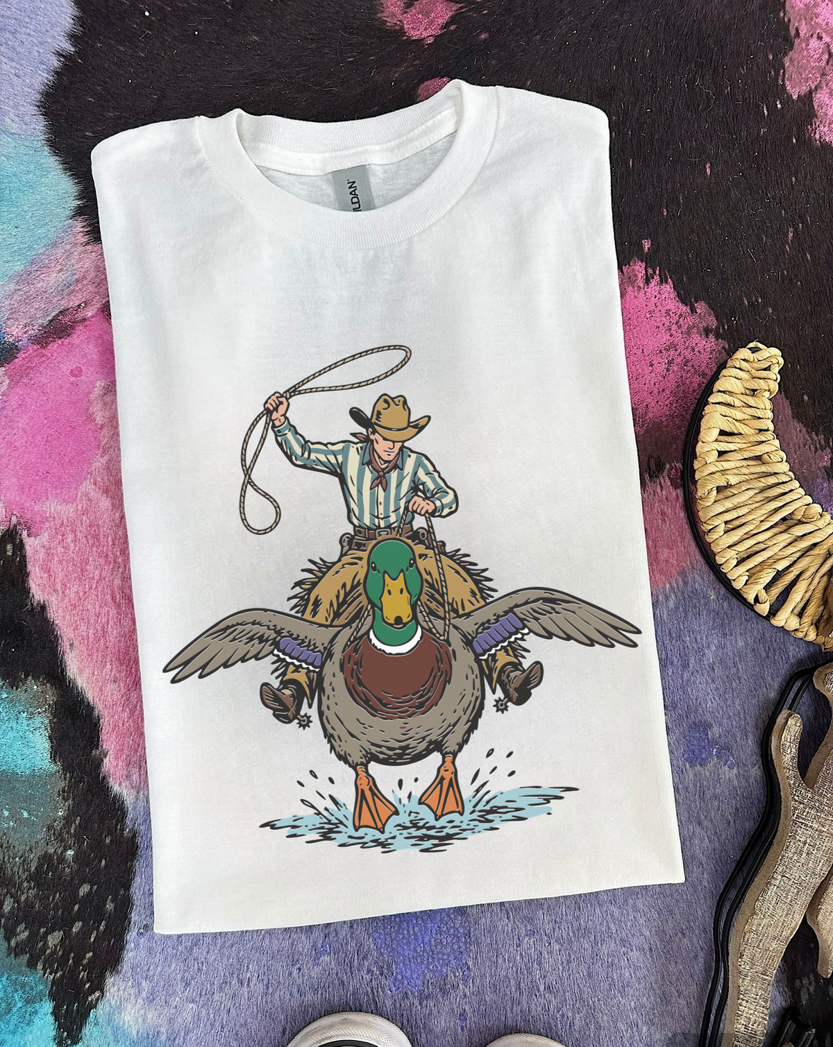 Cowboy Mallard TEE or CREWNECK