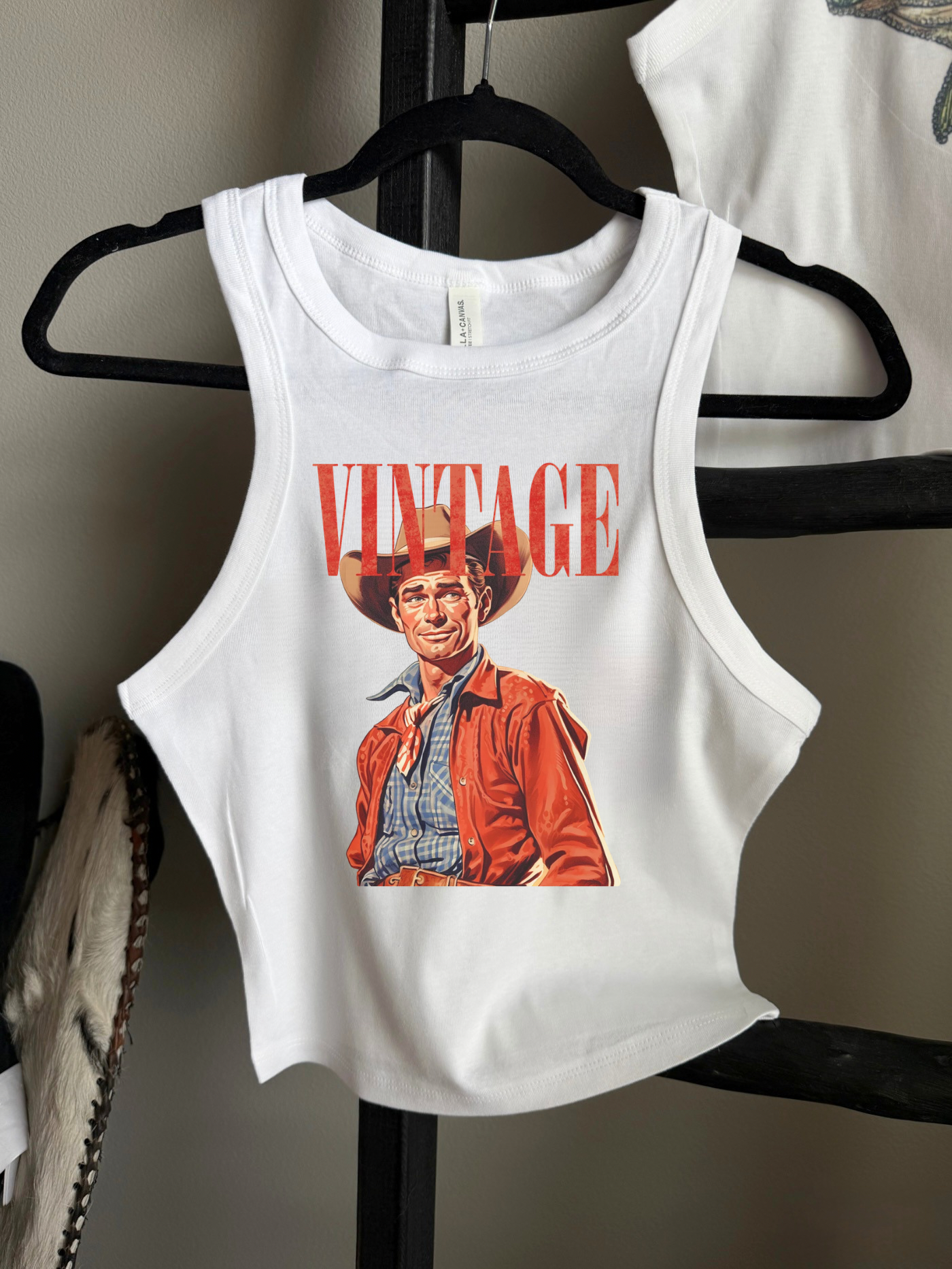Vintage Cowboy Cropped Tank