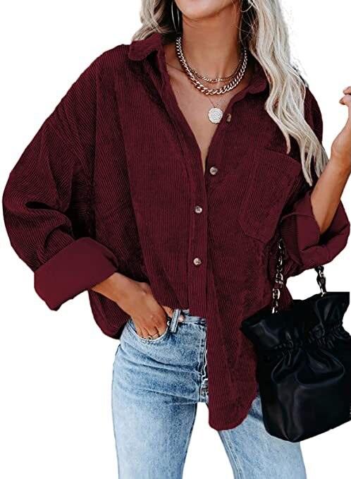 Corduroy Country Chic Shirt – Stylish Single-Breasted Cowgirl Shirt