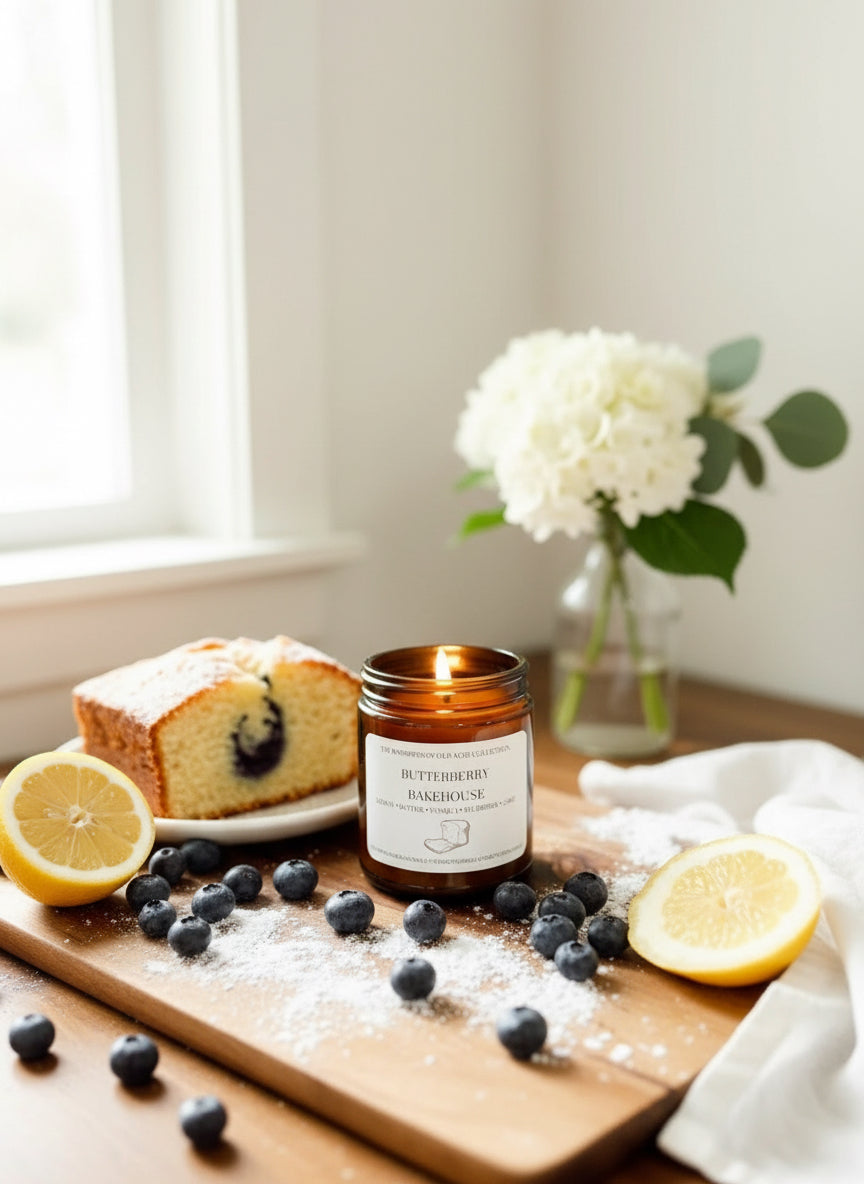 Butterberry Bakehouse 9oz Spring Candle – Blueberry Crumble & Lemon Pound Cake Scent