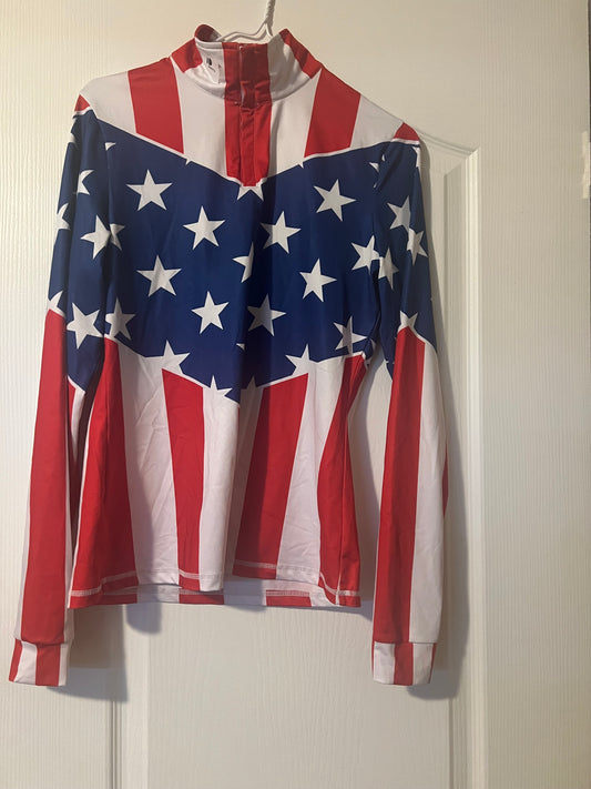 Fallon Taylor Sponsors shirt- Red /white/blue long sleeve