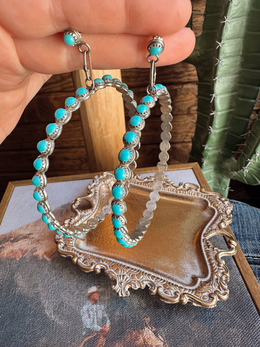 The Turquoise Stone Hoops