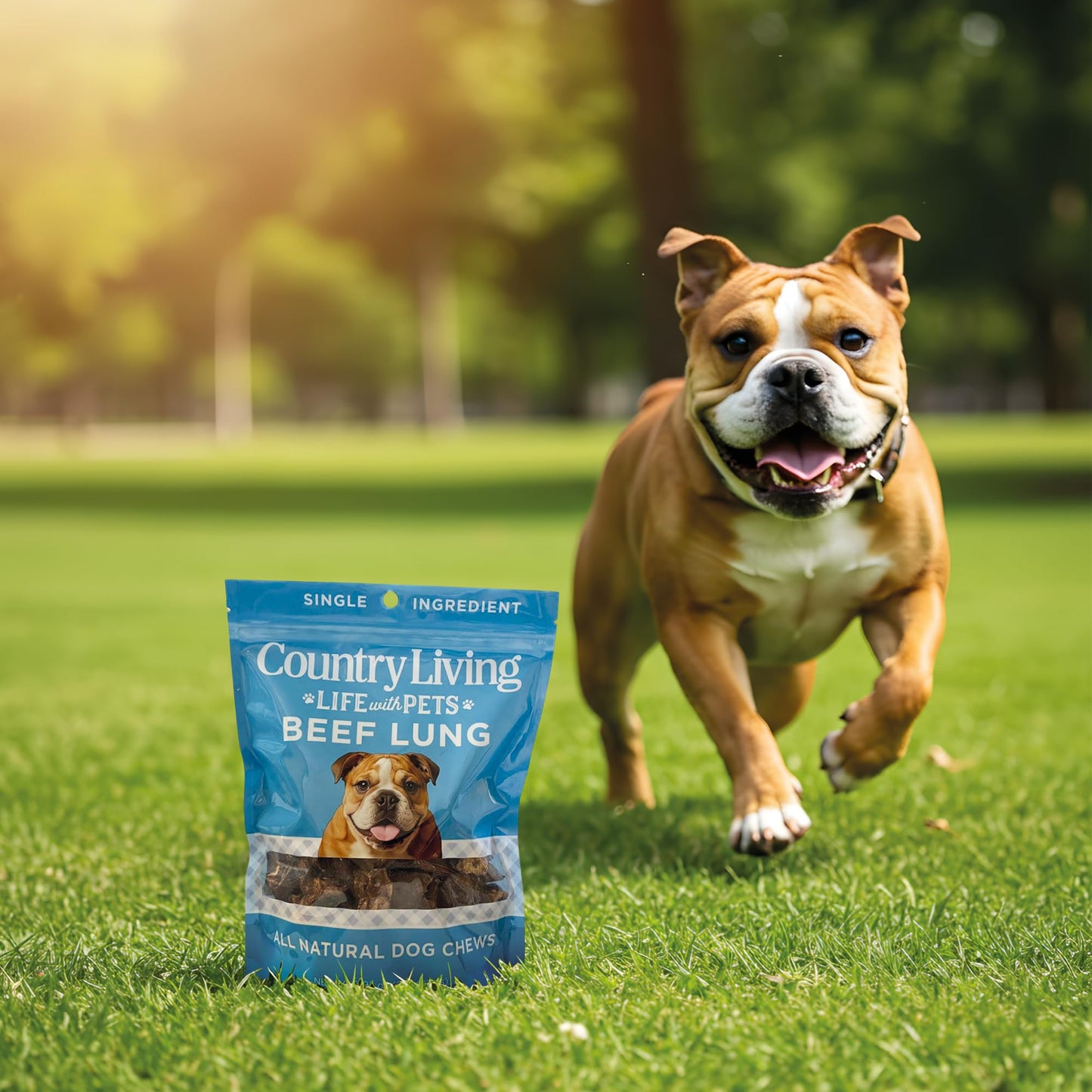 Country Living 4”-6” Beef Lung Slices Dog Treats – 8oz Bag – 100% Natural, Single-Ingredient, High-Protein, Grain-Free Dog Treats – Crunchy & Lightweight
