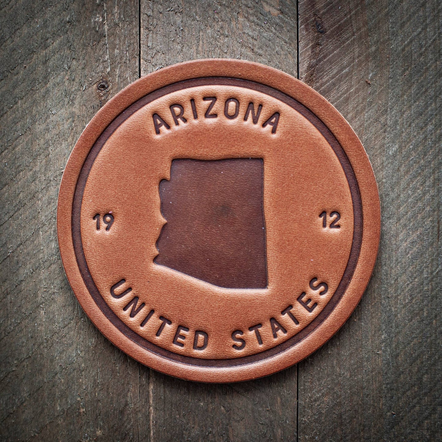 Arizona State Silhouette Leather Coaster
