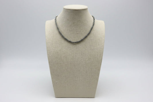 4mm Faux Pearl Western Necklace with Turquoise Pendant — 16 Inch with Extender