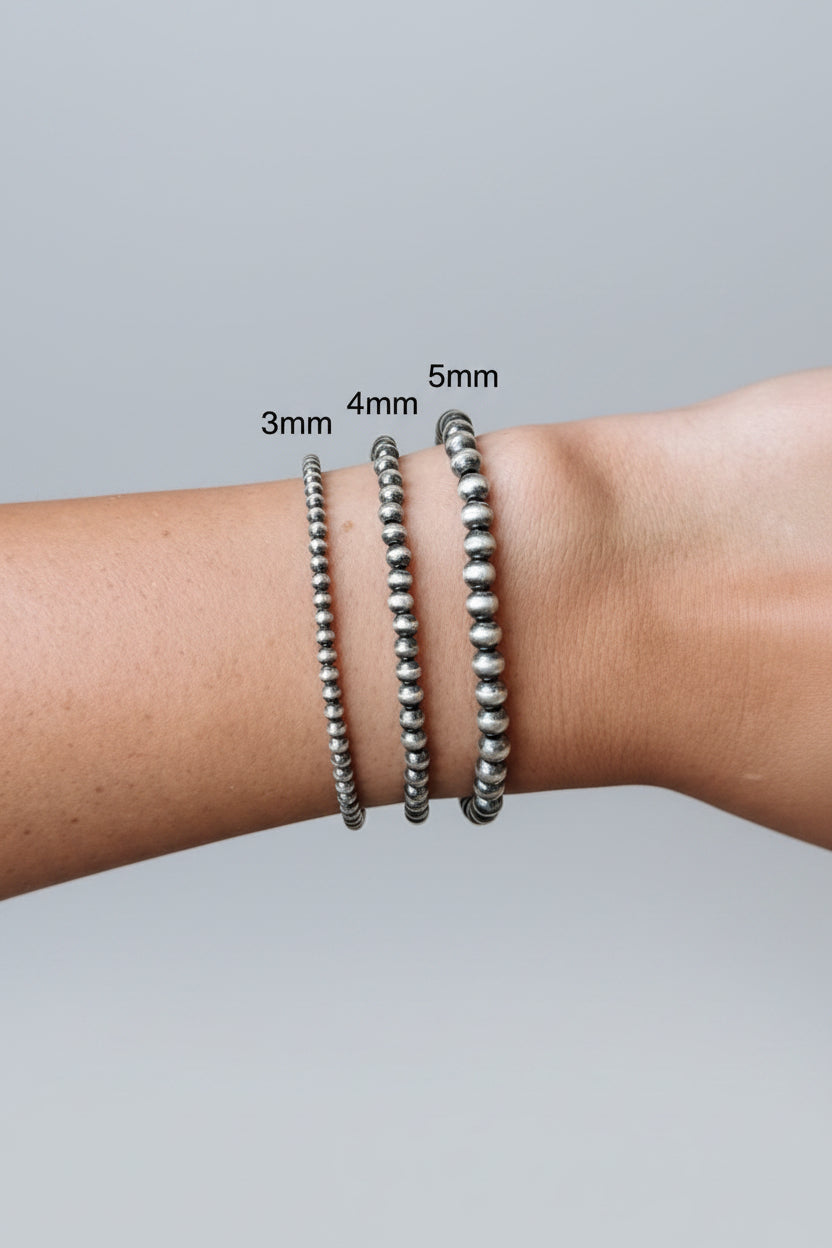 4mm Sterling Silver Pearl Bracelet