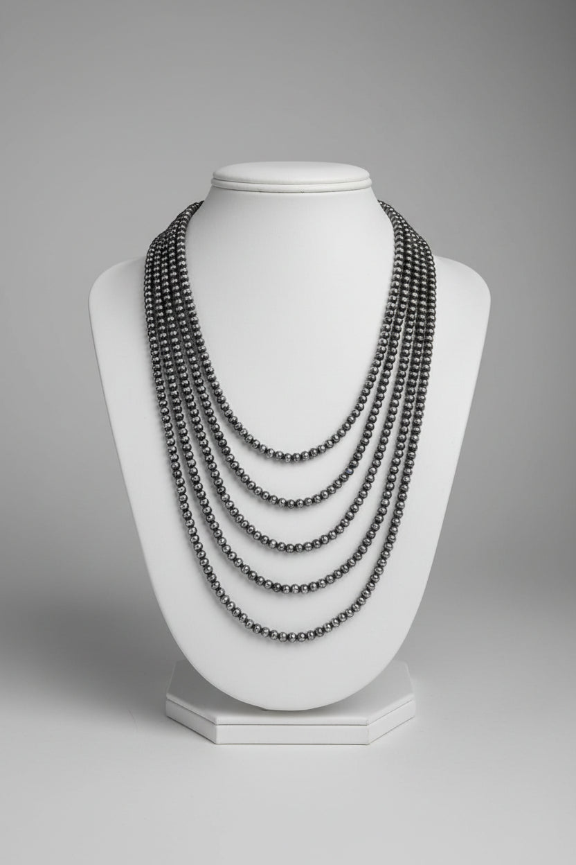 4mm Sterling Silver Pearl Necklace - Various Lengths