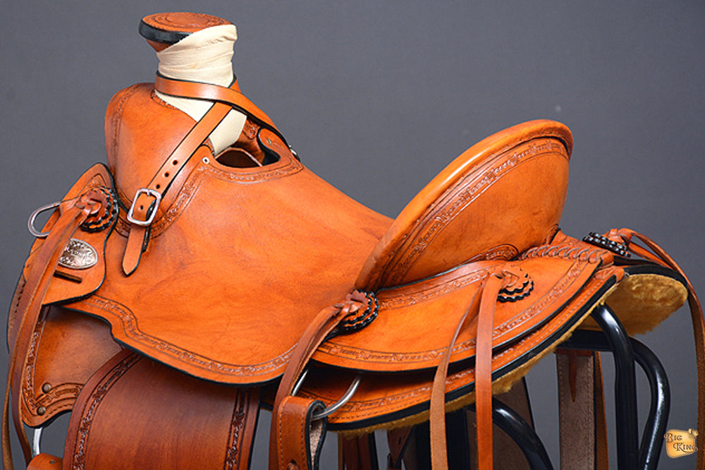 Western Horse Wade Saddle American Leather Ranch Roping Tan