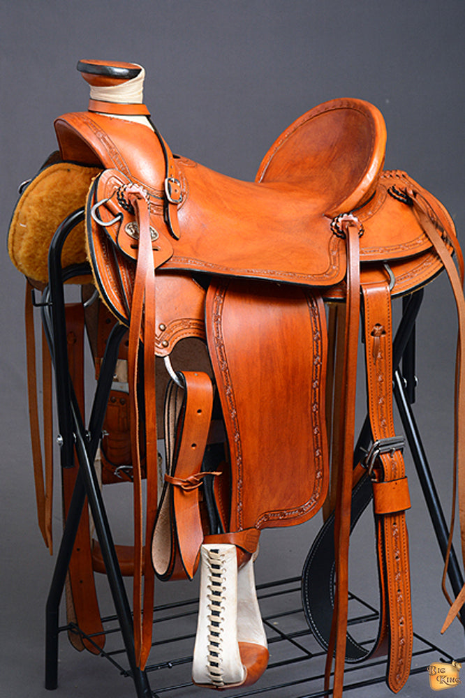 Western Horse Wade Saddle American Leather Ranch Roping Tan