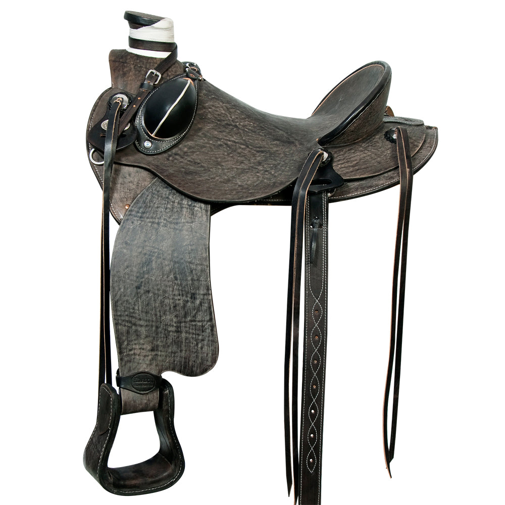 Western Horse Wade Saddle American Leather Ranch Roping Antique Black