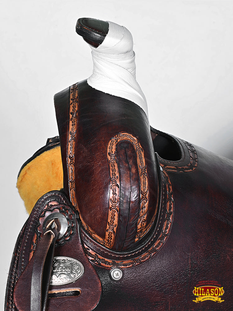 Western Horse Saddle American Leather Ranch Roping Trail Hilason Dark Brown