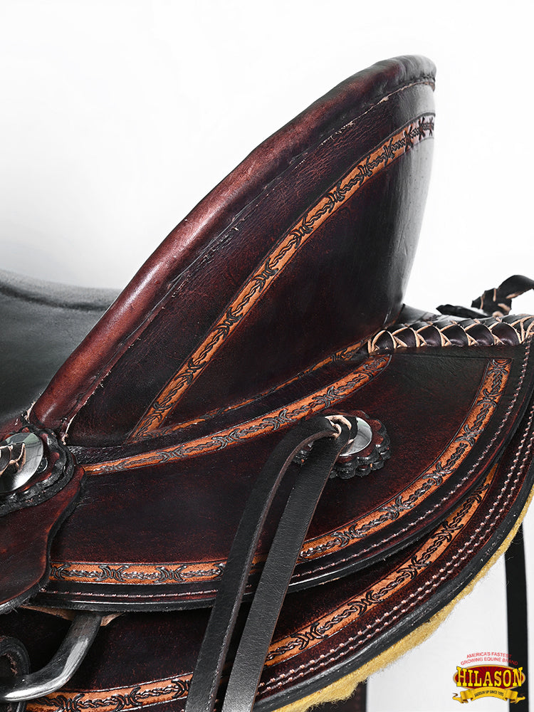 Western Horse Saddle American Leather Ranch Roping Trail Hilason Dark Brown