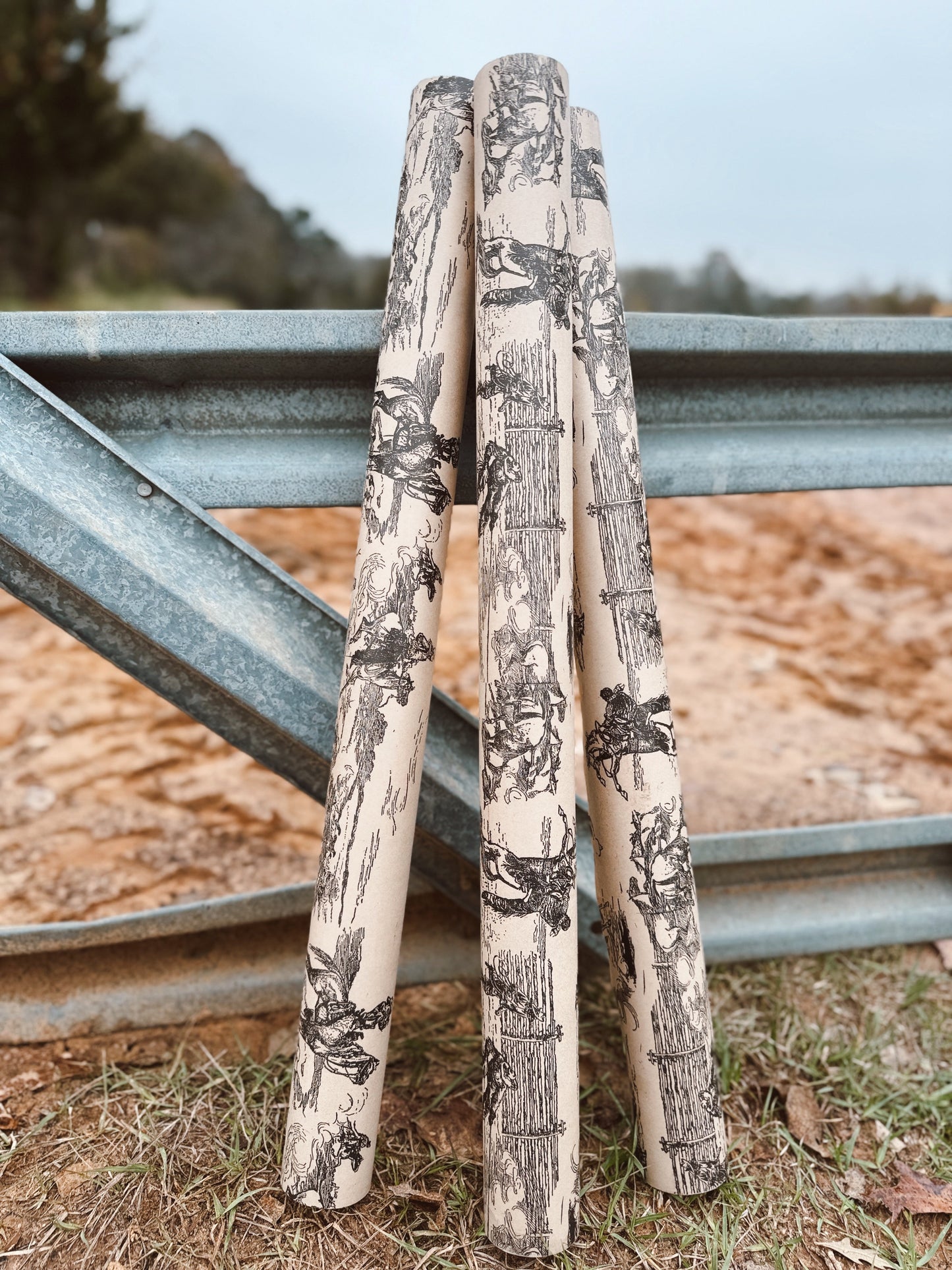 The Cowboy Christmas Wrapping Paper - black