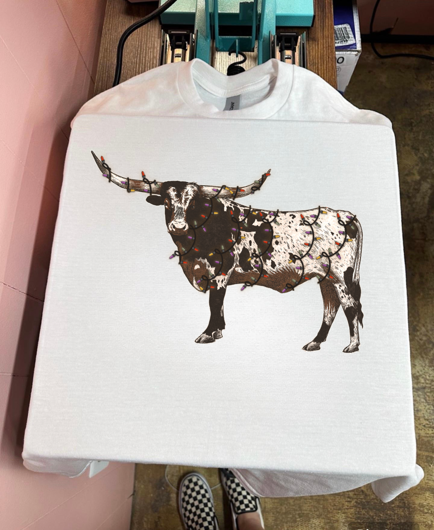 Christmas Lights Longhorn Tee or Crewneck