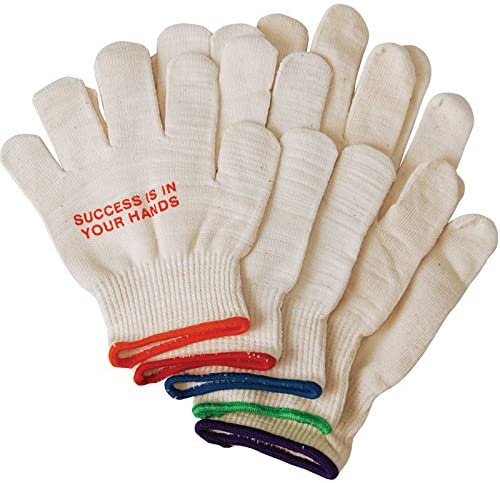 1 GLOVE - Cotton Deluxe Roping Gloves - GREEN - LARGE