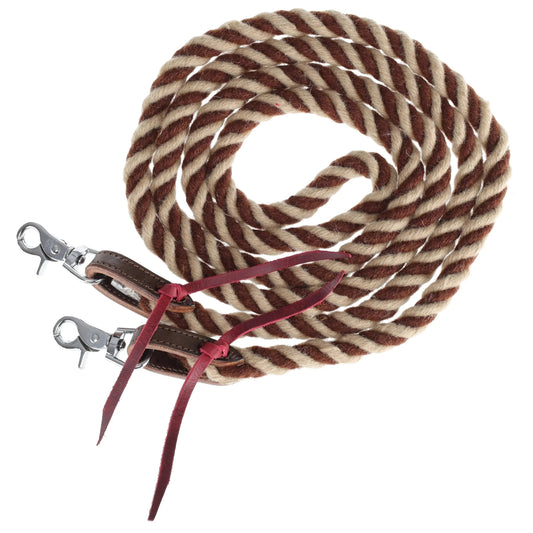 Rustic Mocha Mohair Contest Reins - 8 Ft