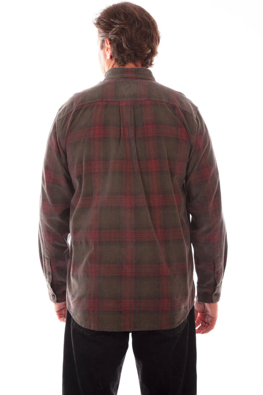 Corduroy Plaid Shirt - 5263