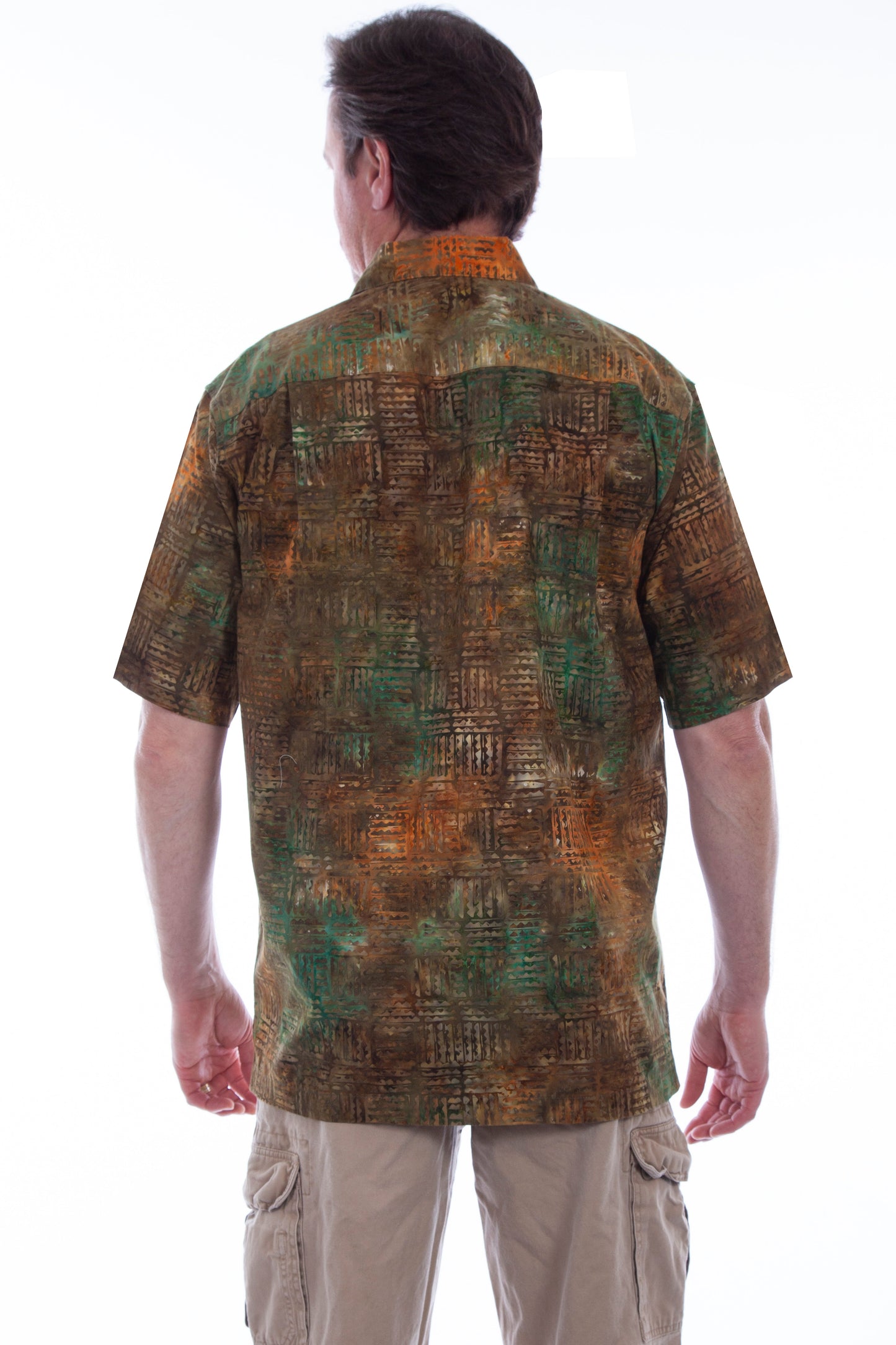 Men's S/s Block Batik Shirt - 5268