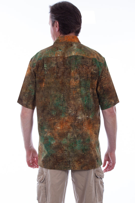 Men's S/s Block Batik Shirt - 5268