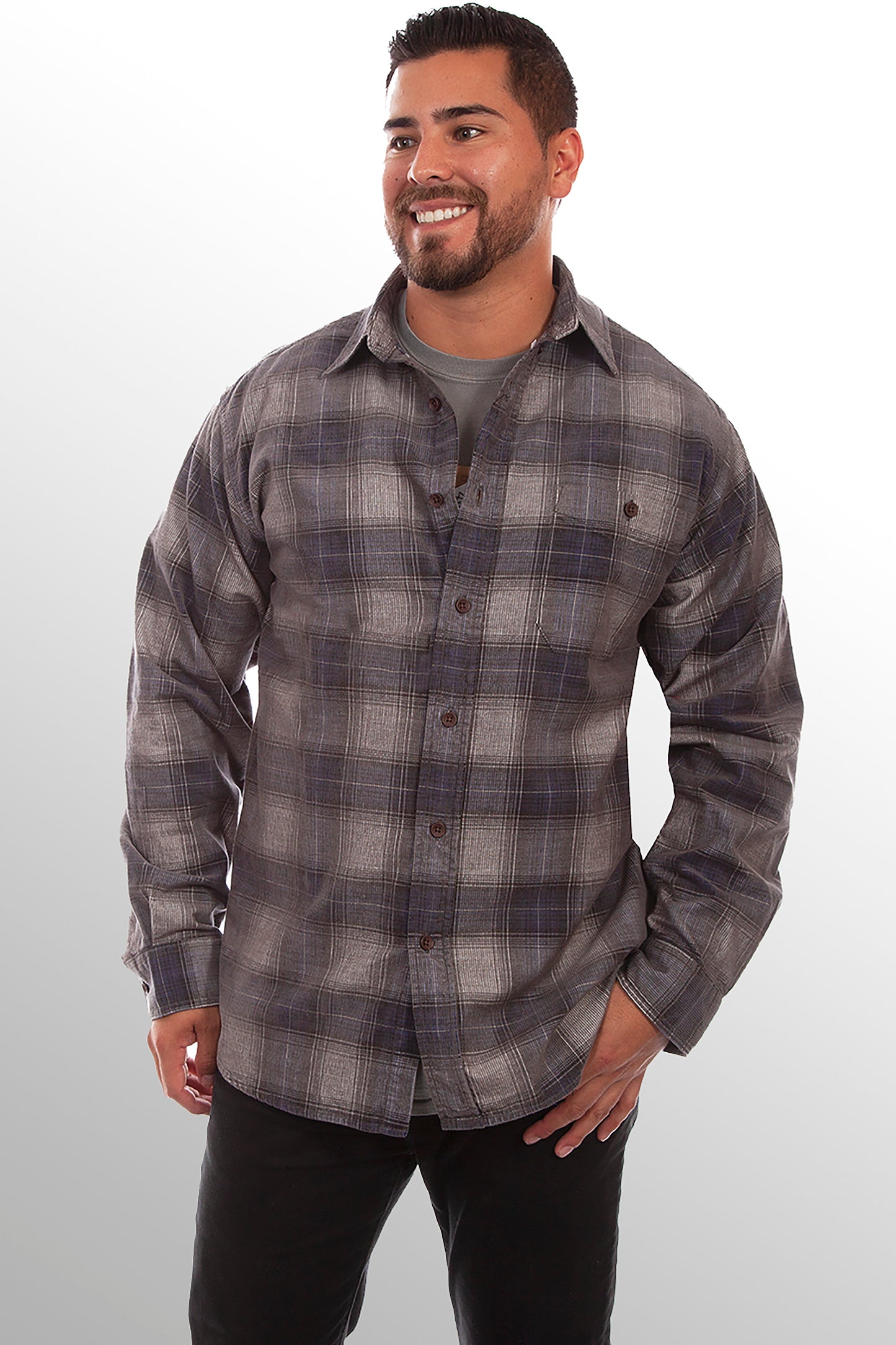Corduroy Plaid Shirt - 5274