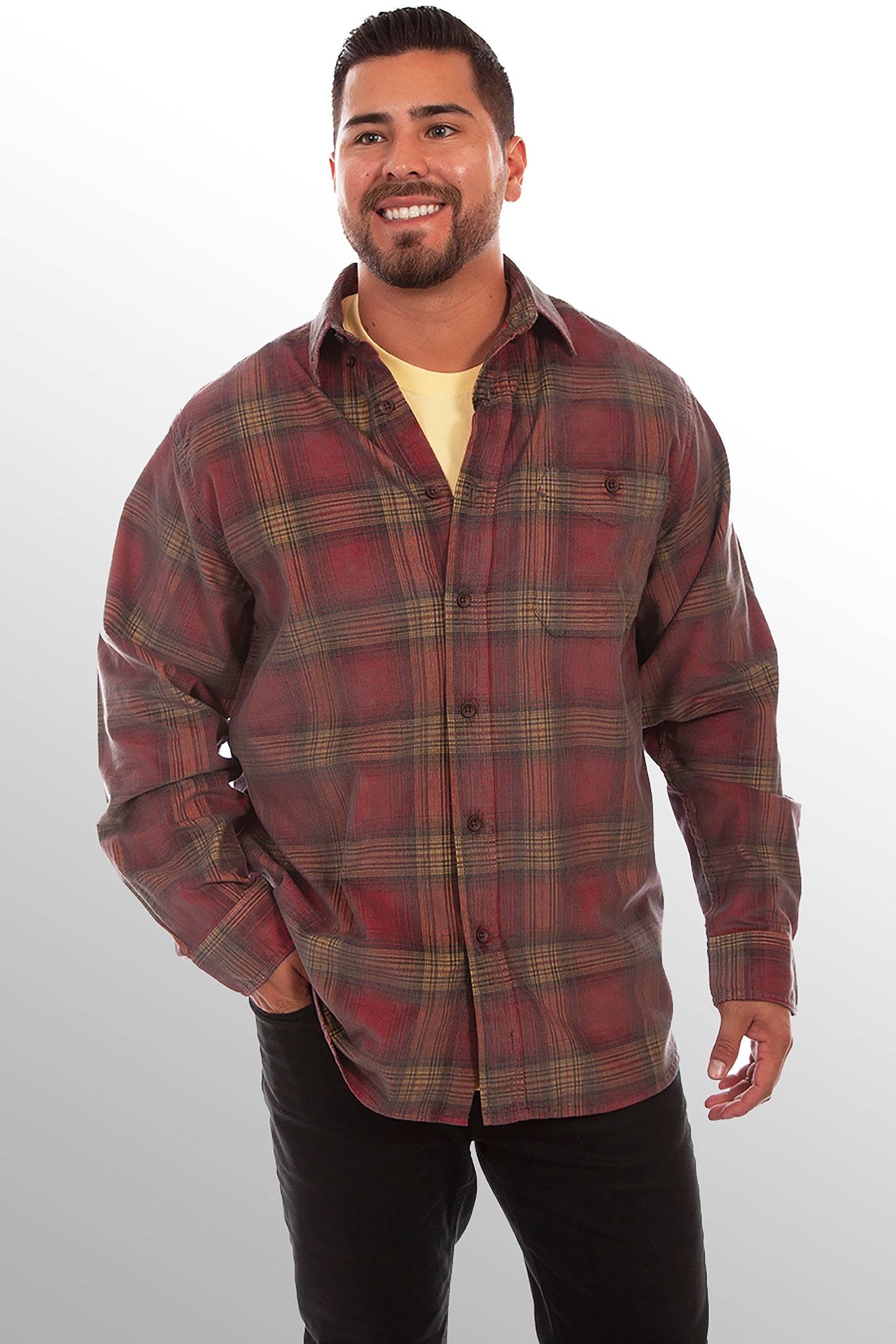 Corduroy Plaid Shirt - 5276